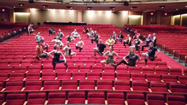 Production Interns posing in the theater