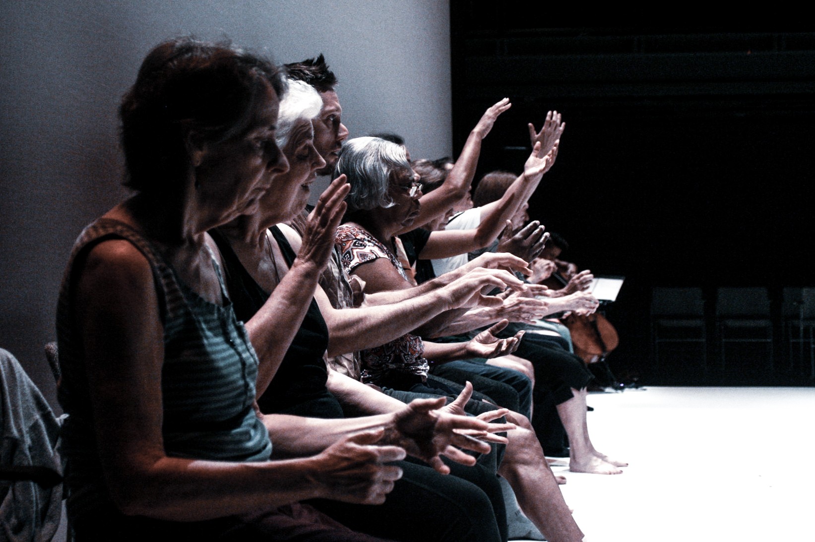 Students moving in a Dance for Parkinson's class